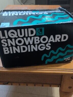 Liquid Snowboard Bindings Black Teal with Mounting Hardware & Original Box